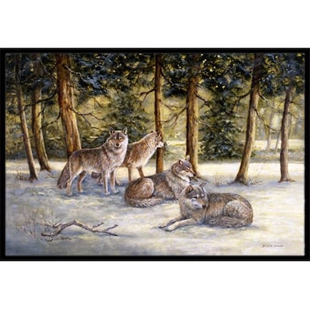 Carolines Treasures Carolines Treasures BDBA0371JMAT Wolves by Daphne Baxter Indoor or Outdoor Mat; 24 x 36 BDBA0371JMAT